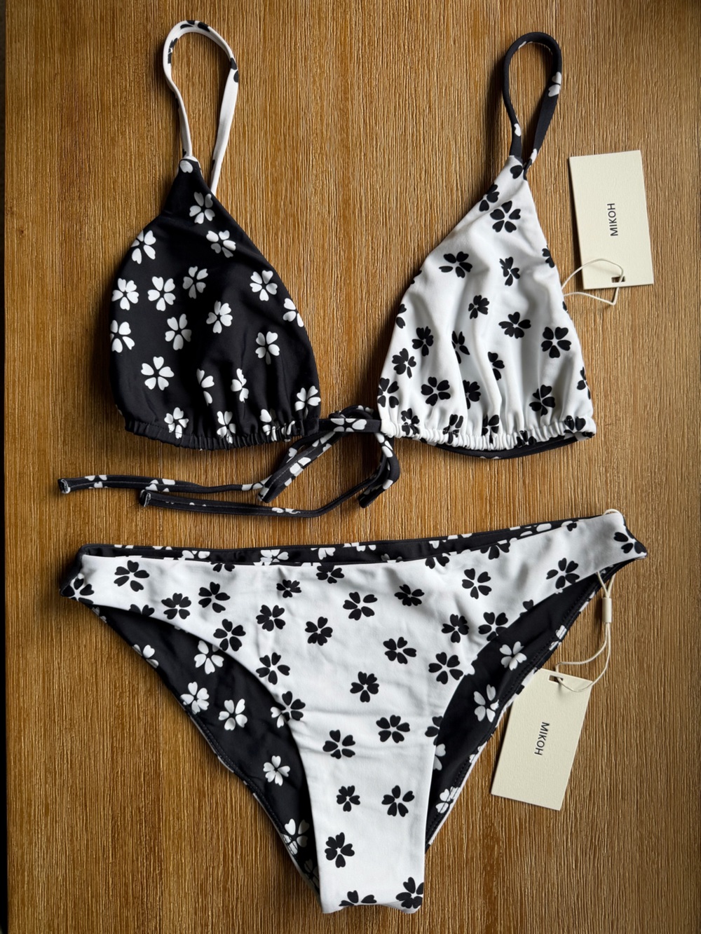 NWT Mikoh Bikini Set - Reeve Top & Gaelle Bottom in Mixed Bloom, Size L